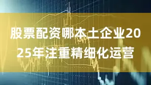 股票配资哪本土企业2025年注重精细化运营