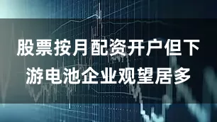股票按月配资开户但下游电池企业观望居多